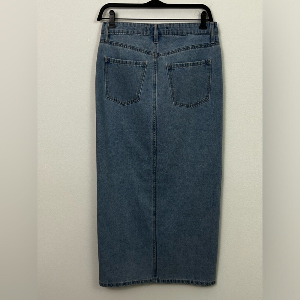 NWT‎ Indigo Rising Denim Maxi Skirt Size S Blue Y2K - Picture 2 of 7